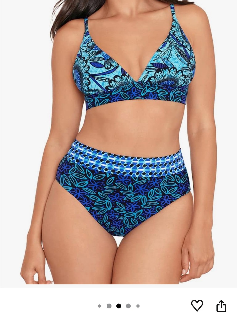 SKINNYDIPPERS by Miraclesuit Two-Piece Floral High-Waist Bikini Set
